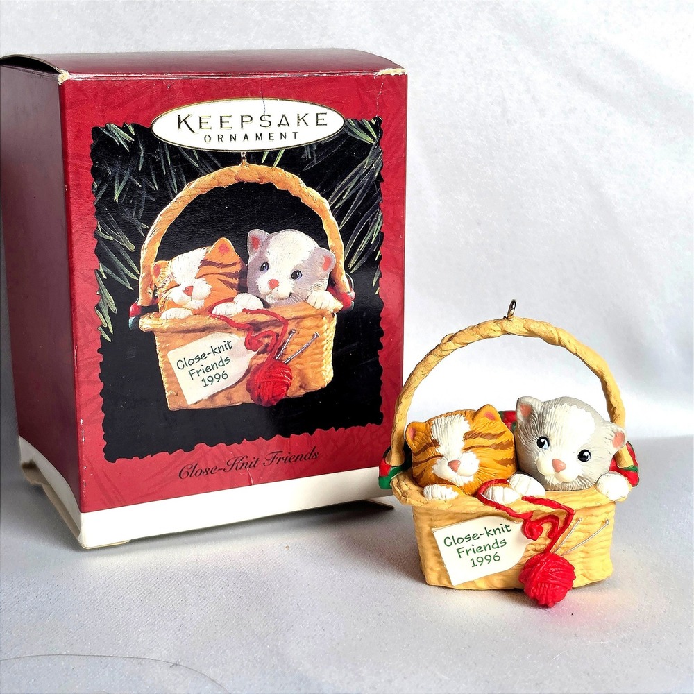 Hallmark Keepsake Ornament 1996 Close-Knit Friends Kittens in Basket